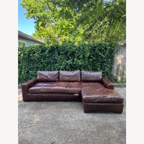 Used Restoration Hardware Maxwell Leather Sectional  for sale on AptDeco