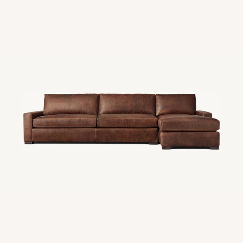 Used Restoration Hardware Maxwell Leather Sectional  for sale on AptDeco