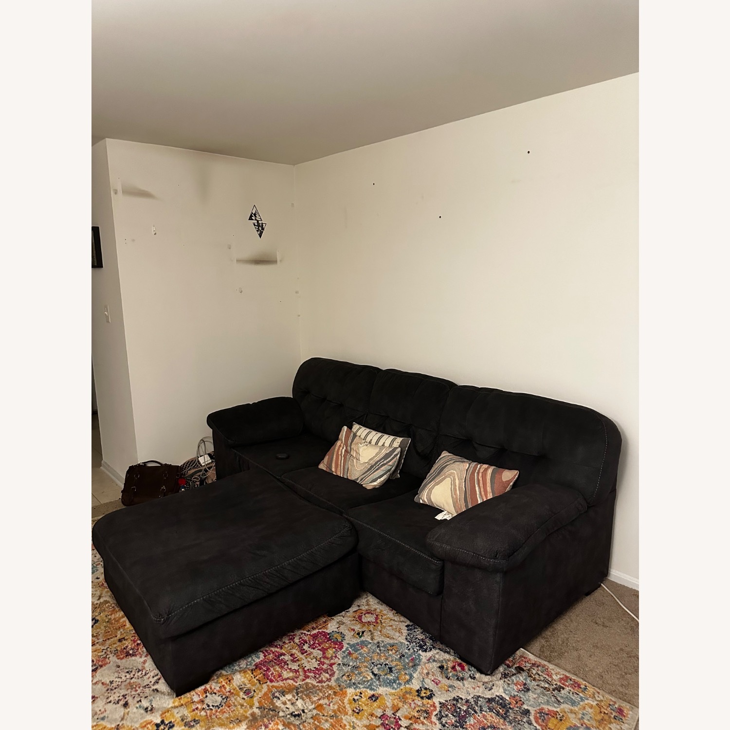 Ashley Furniture Charcoal Gray Sofa and Ottoman - image-3