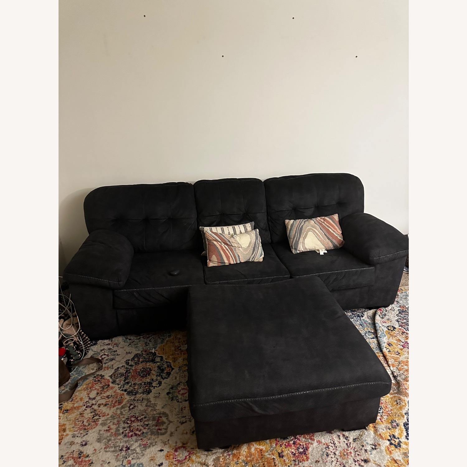 Ashley Furniture Charcoal Gray Sofa and Ottoman - image-4