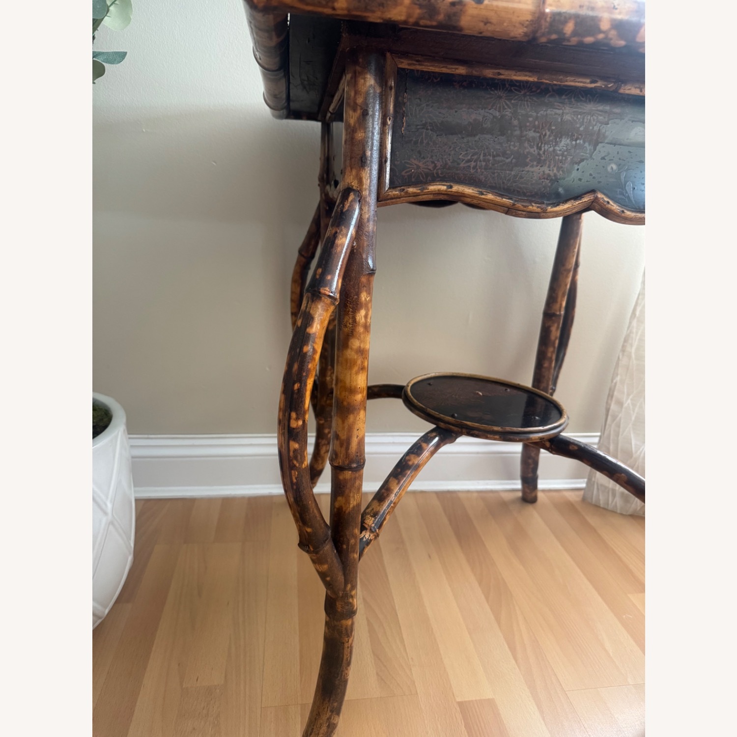 19 Century English Bamboo Square Side Table - image-7
