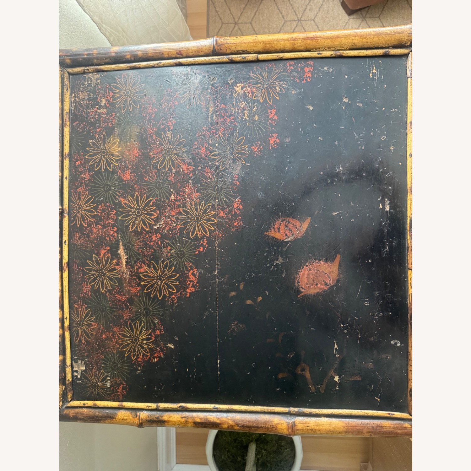 19 Century English Bamboo Square Side Table - image-8