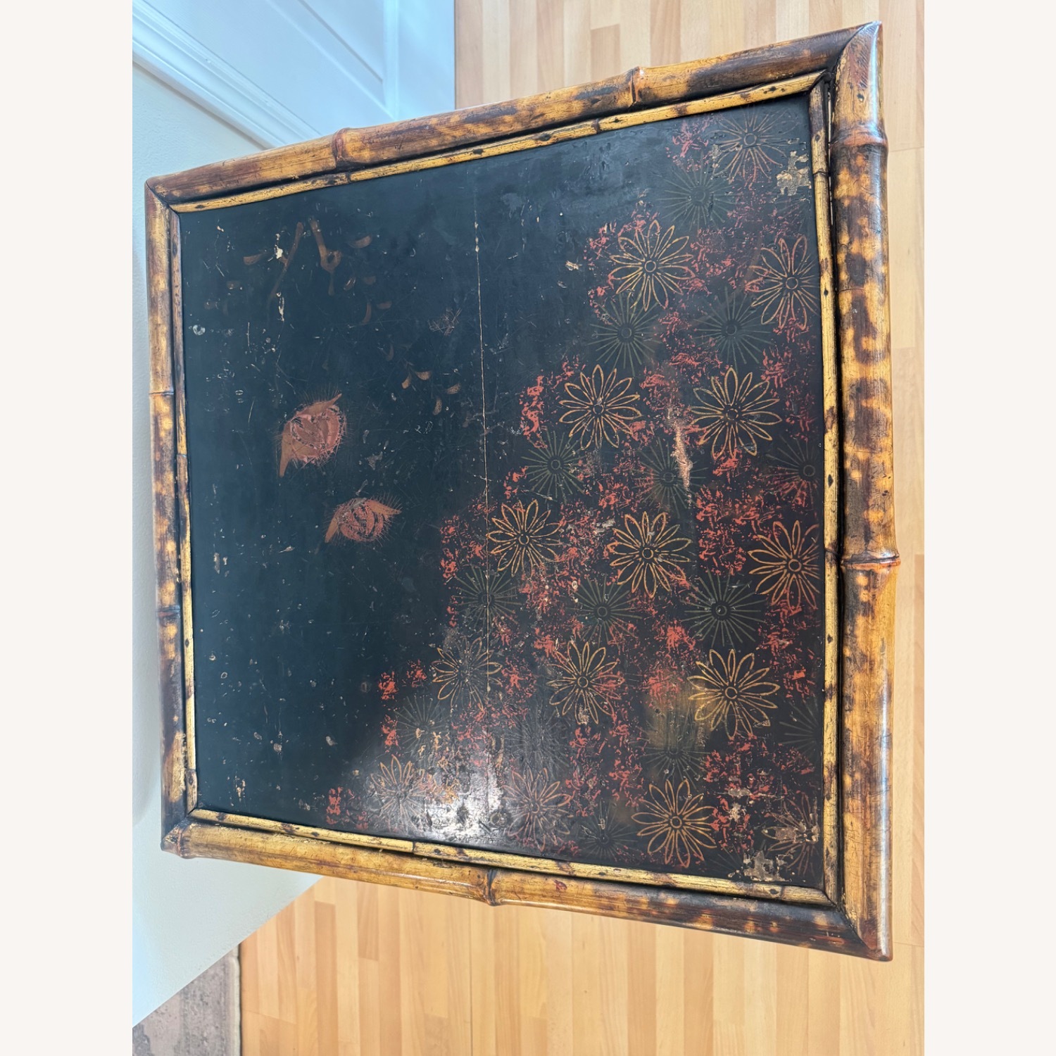 19 Century English Bamboo Square Side Table - image-3