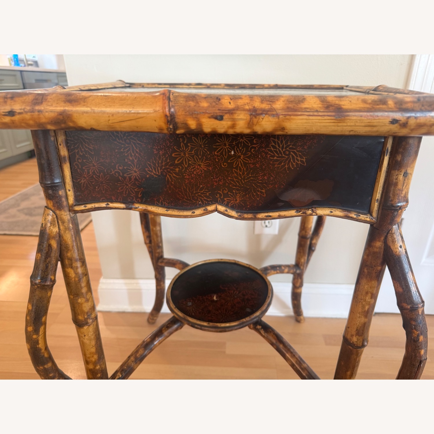 19 Century English Bamboo Square Side Table - image-4
