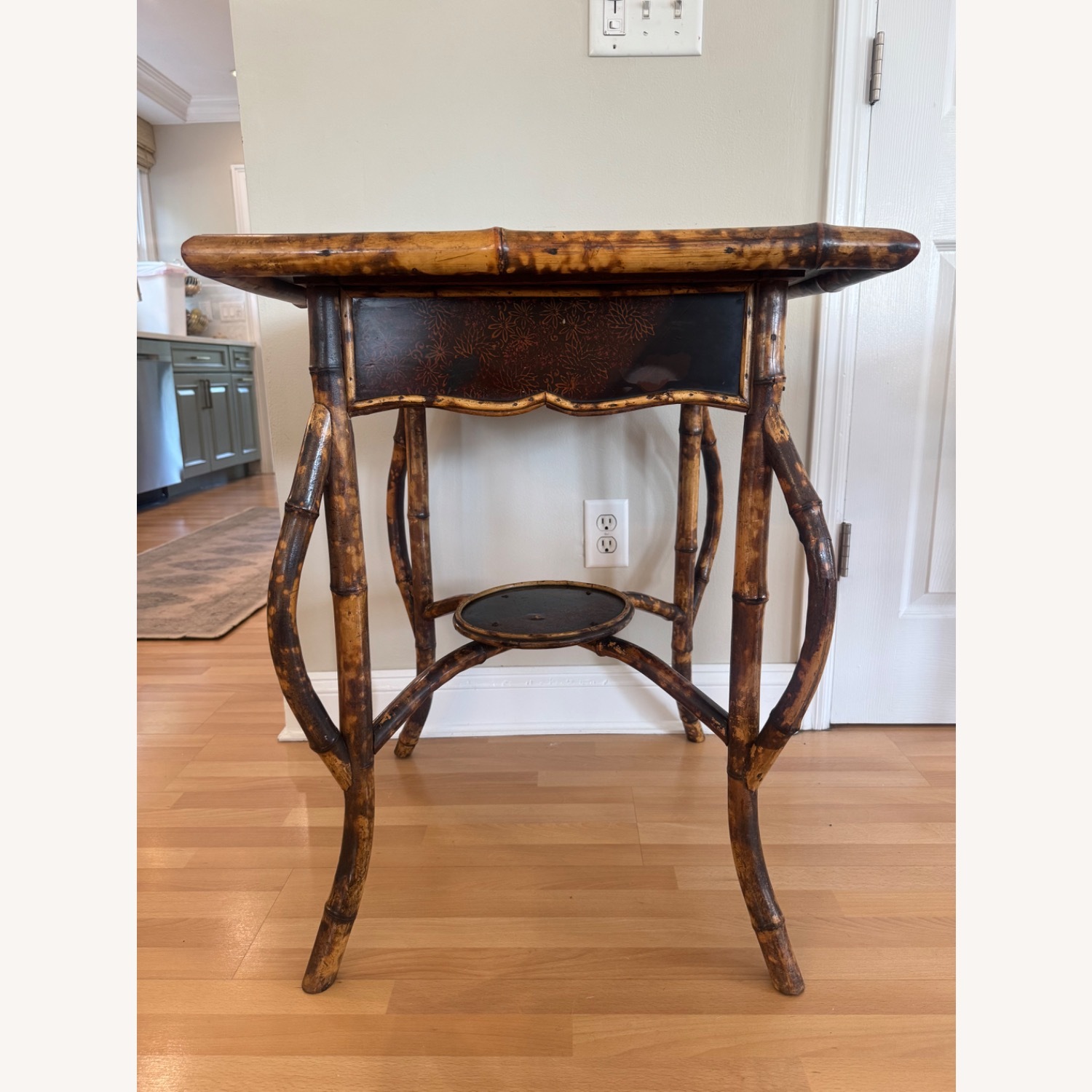 19 Century English Bamboo Square Side Table - image-2