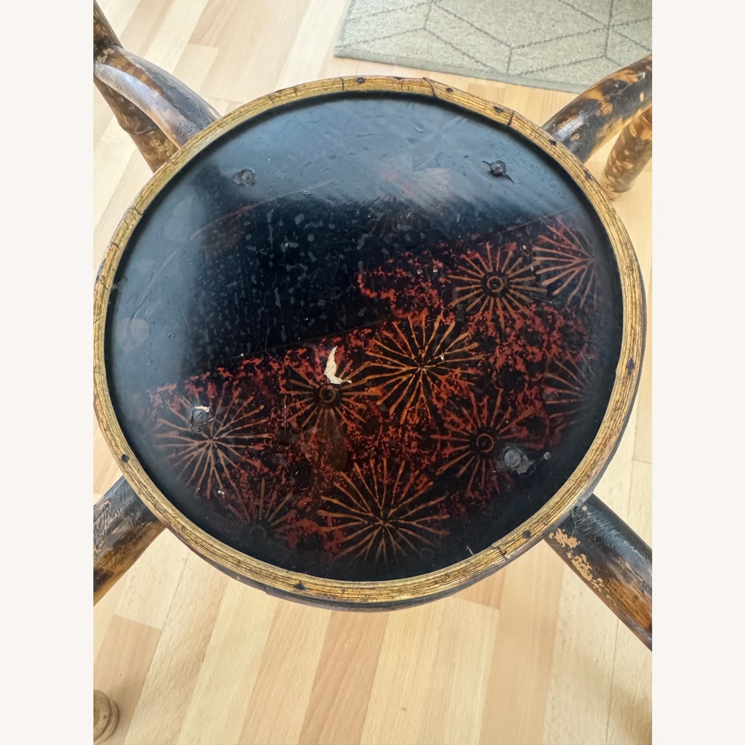 19 Century English Bamboo Square Side Table - image-5