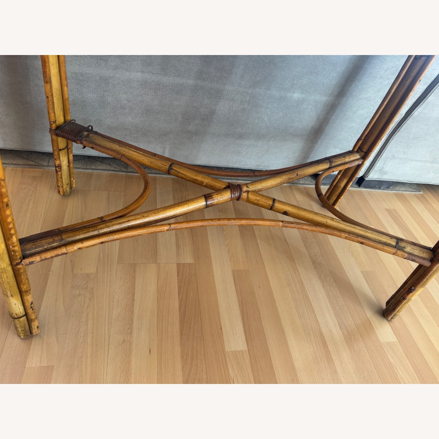 Vintage Rattan & Wood Side Table - image-6