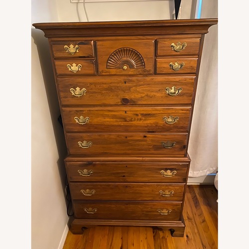 Used Vintage Solid Oak Tall Dresser for sale on AptDeco