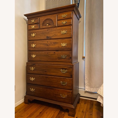 Used Vintage Solid Oak Tall Dresser for sale on AptDeco
