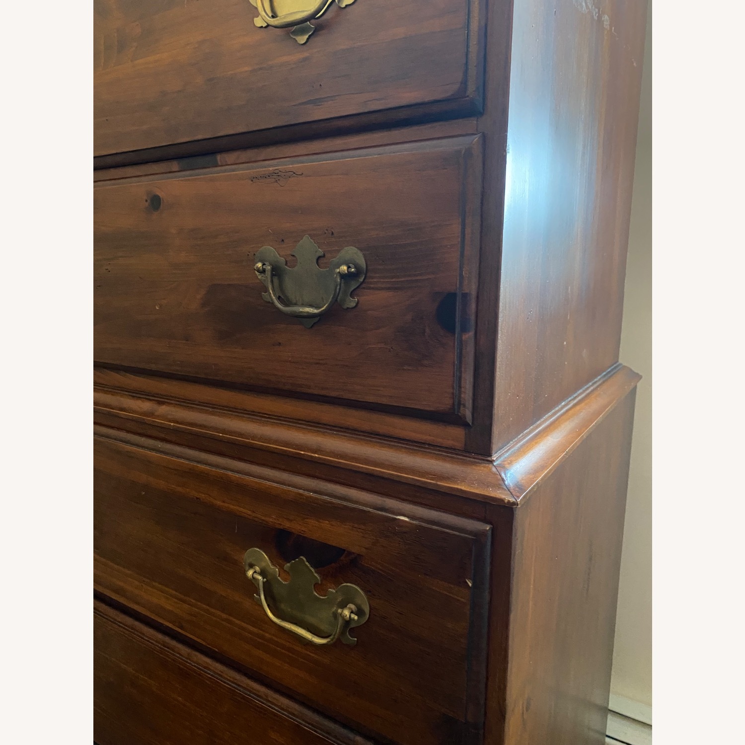 Vintage Solid Oak Tall Dresser - image-3