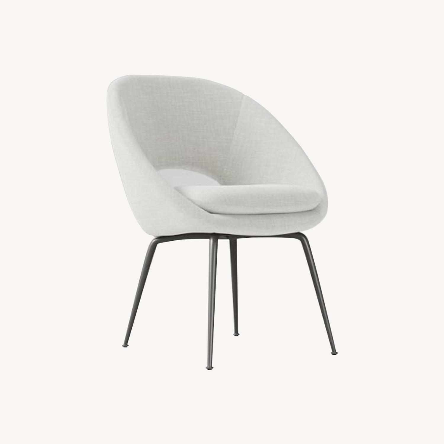 West Elm Orb Upholstered Dining Chair β Grey - image-0