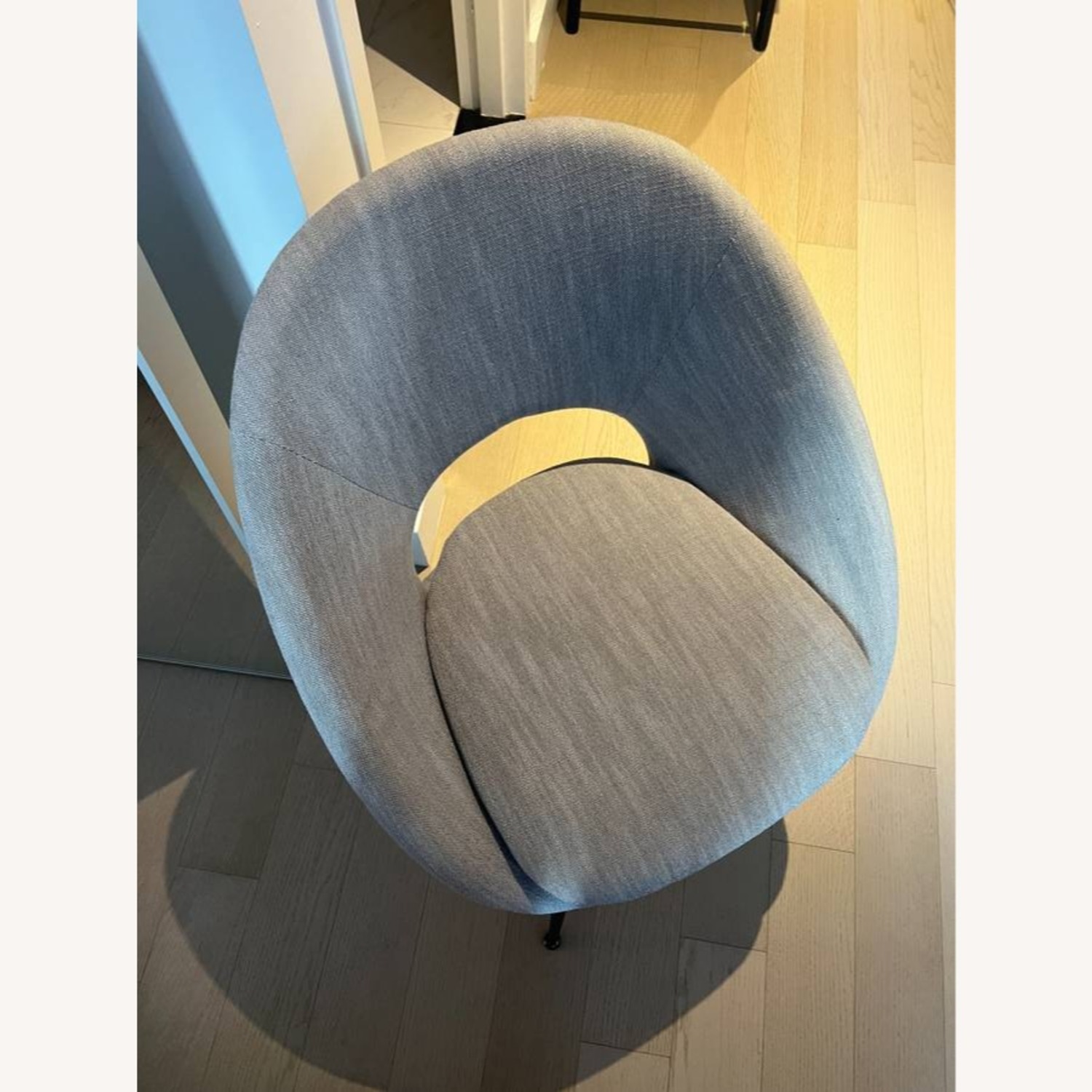 West Elm Orb Upholstered Dining Chair β Grey - image-3