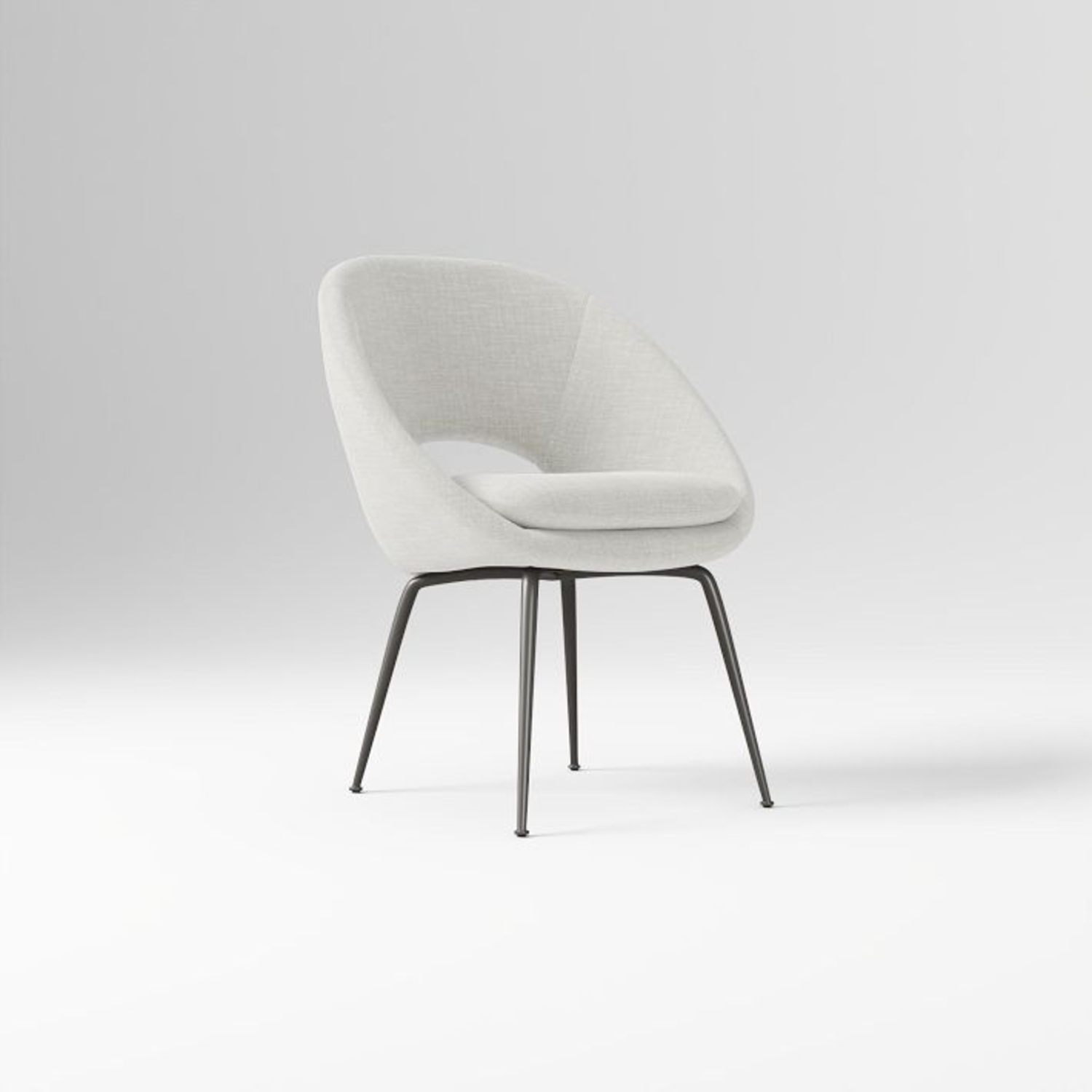 West Elm Orb Upholstered Dining Chair β Grey - image-4