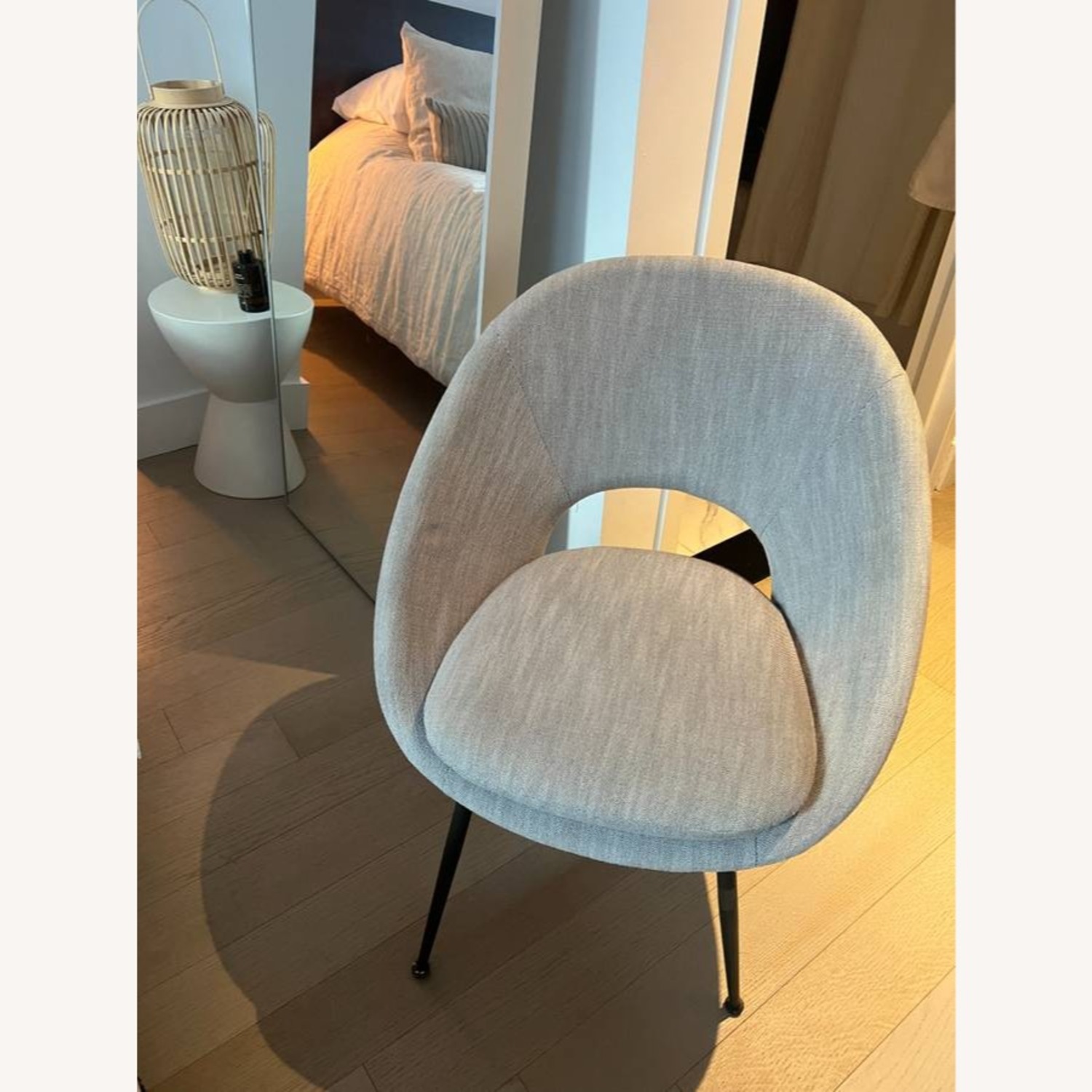 West Elm Orb Upholstered Dining Chair β Grey - image-1