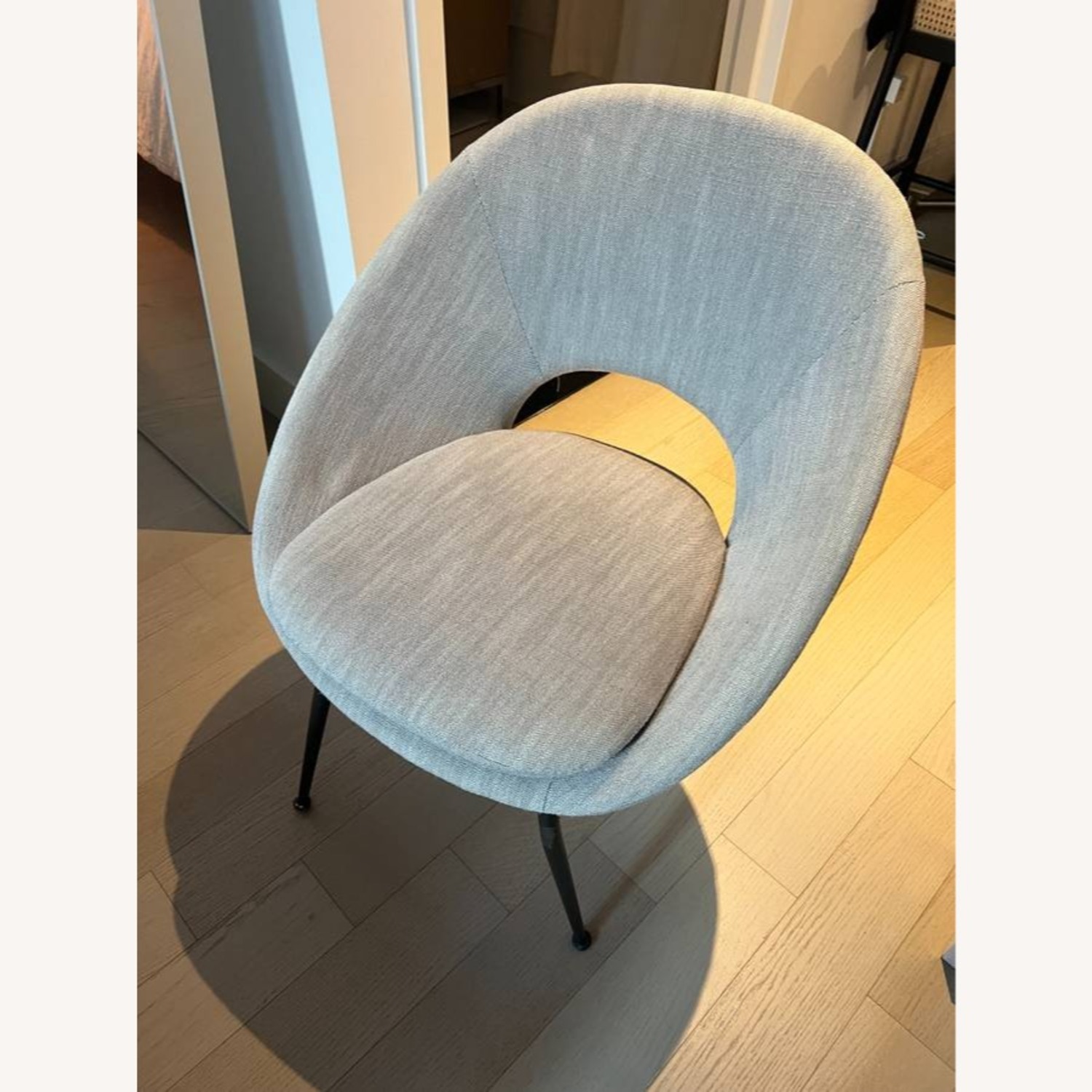 West Elm Orb Upholstered Dining Chair β Grey - image-2