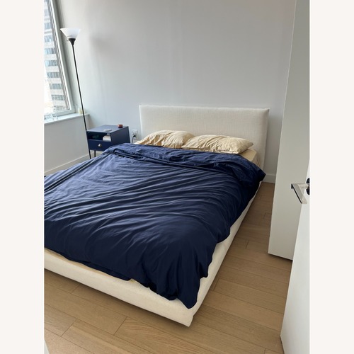 Used CB2 Facade Soft White Queen Bed for sale on AptDeco