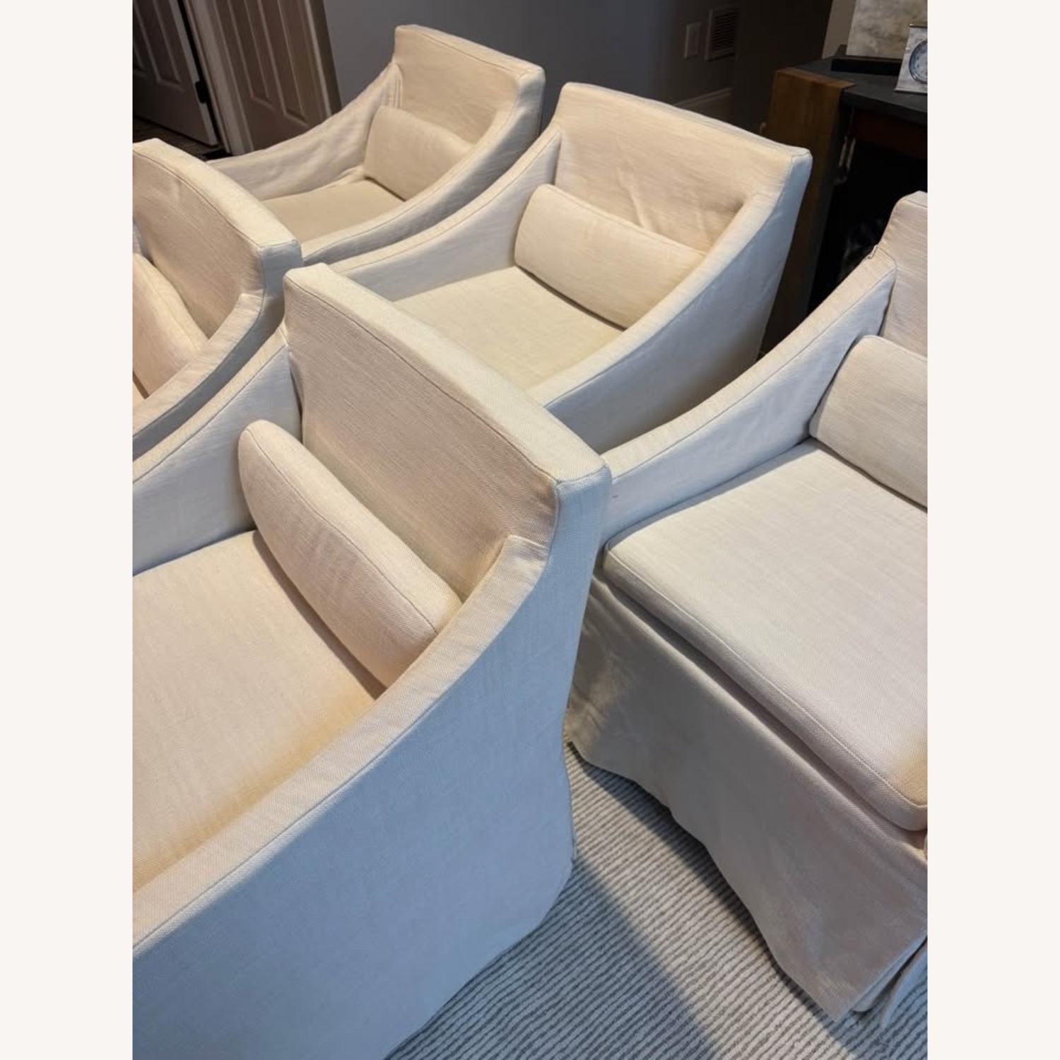 RH Low Belgian Slope Arm Slipcovered Dining Chairs - image-8