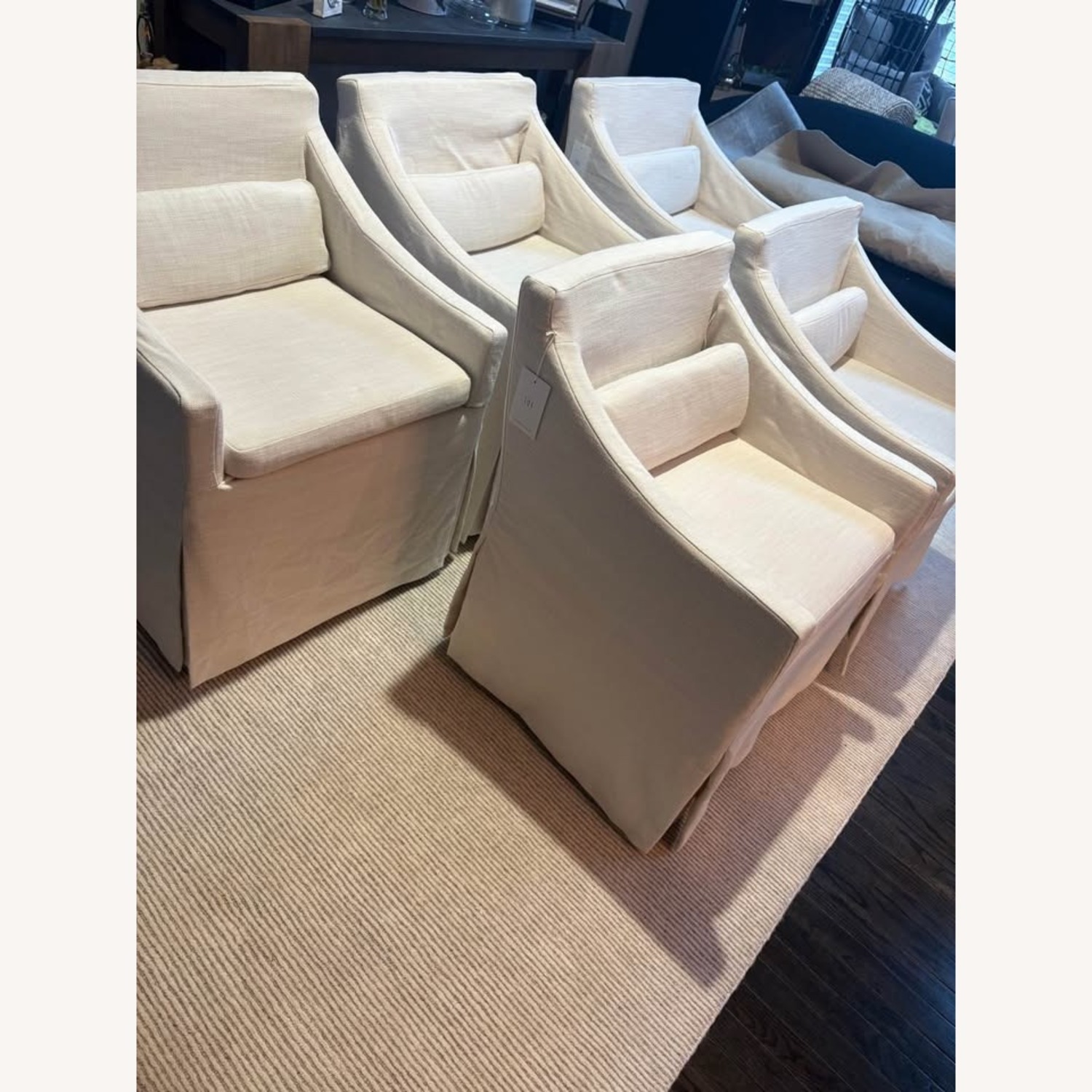 RH Low Belgian Slope Arm Slipcovered Dining Chairs - image-7