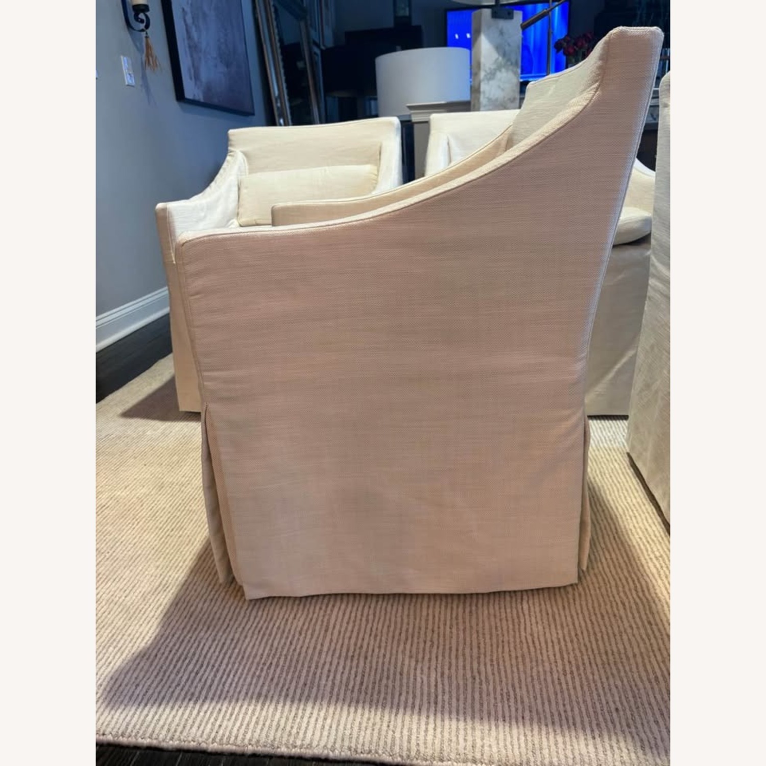 RH Low Belgian Slope Arm Slipcovered Dining Chairs - image-5