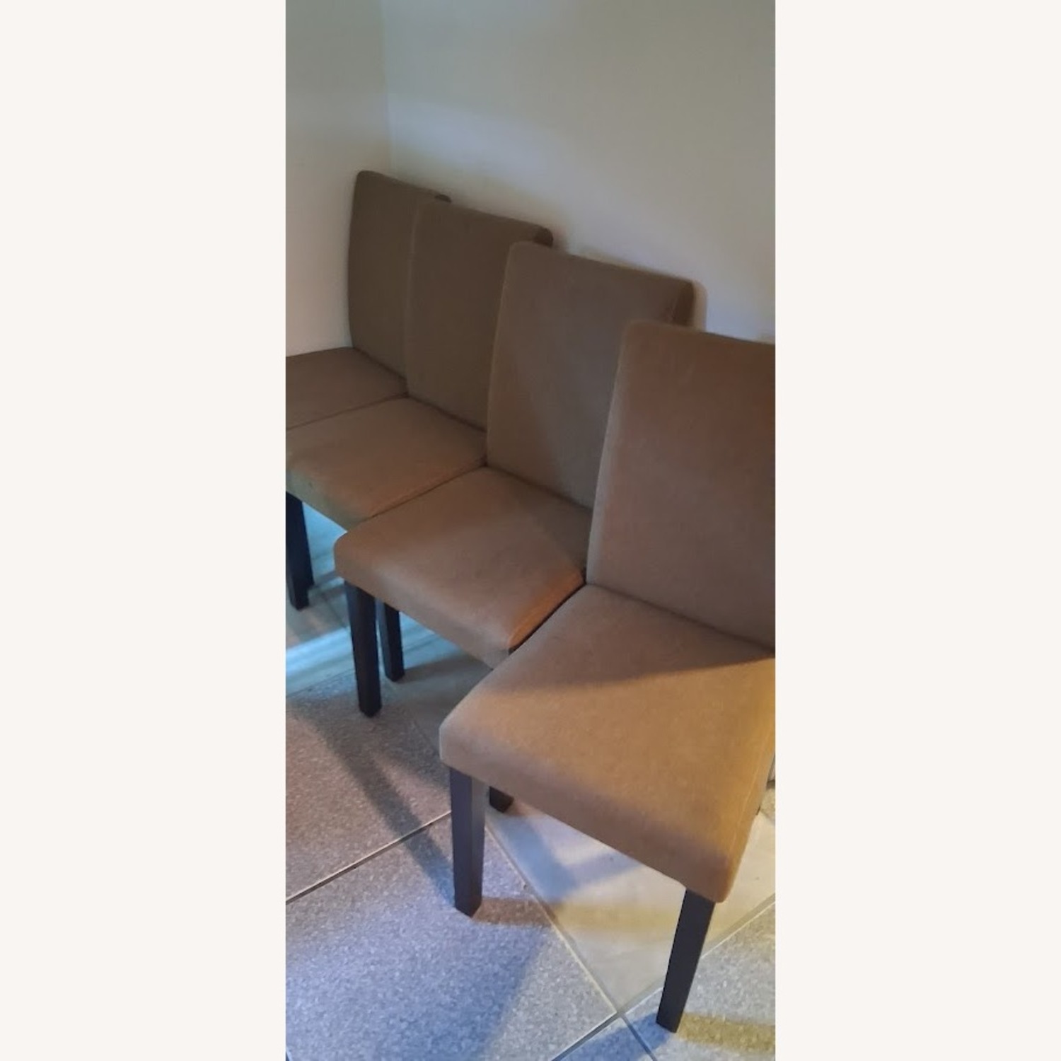 47" Round Dining Set 4 Fabric Chairs - image-2