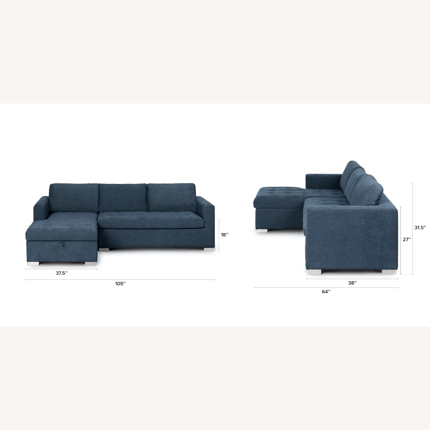 Article Chaise Sofa Bed - Midnight Blue - image-5