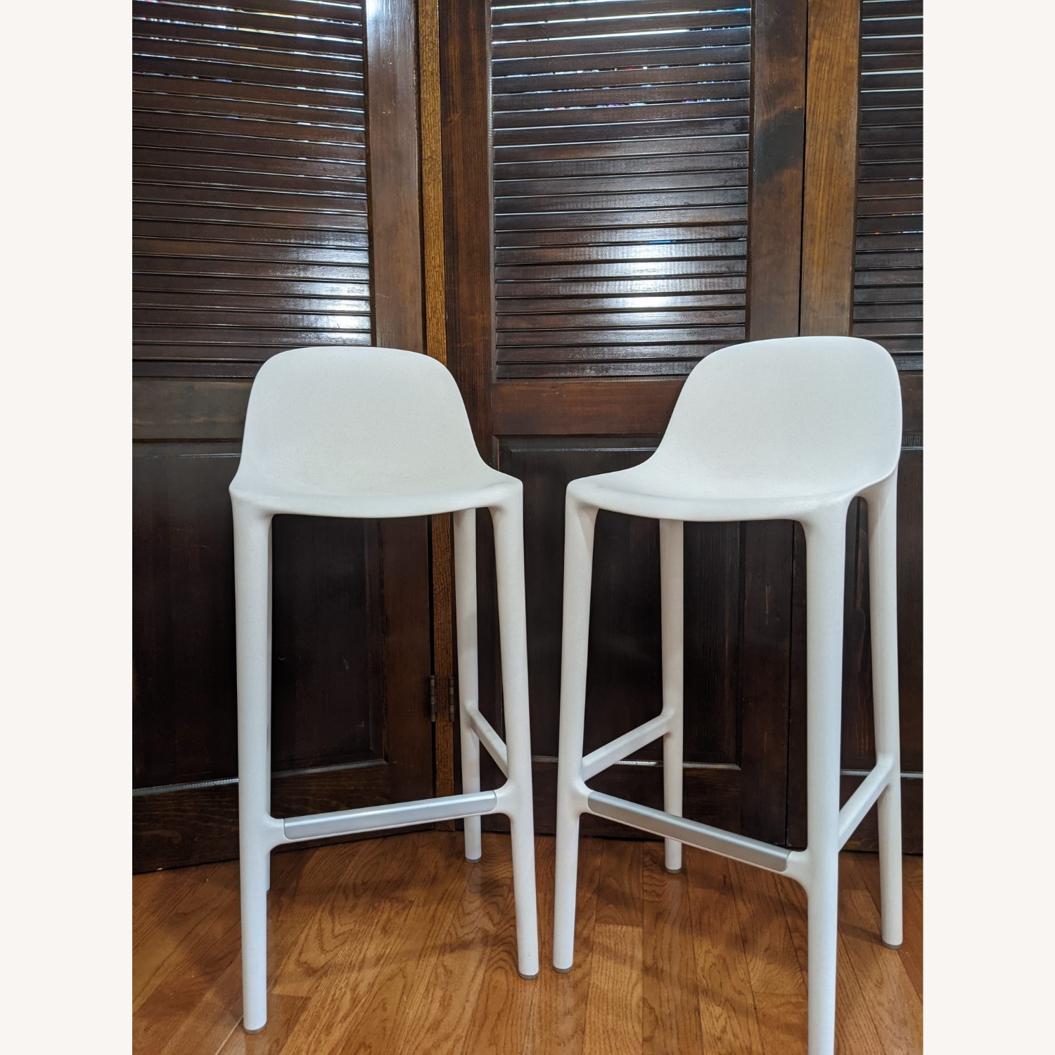 Pair of Emeco Broom Bar Stools - White - image-3