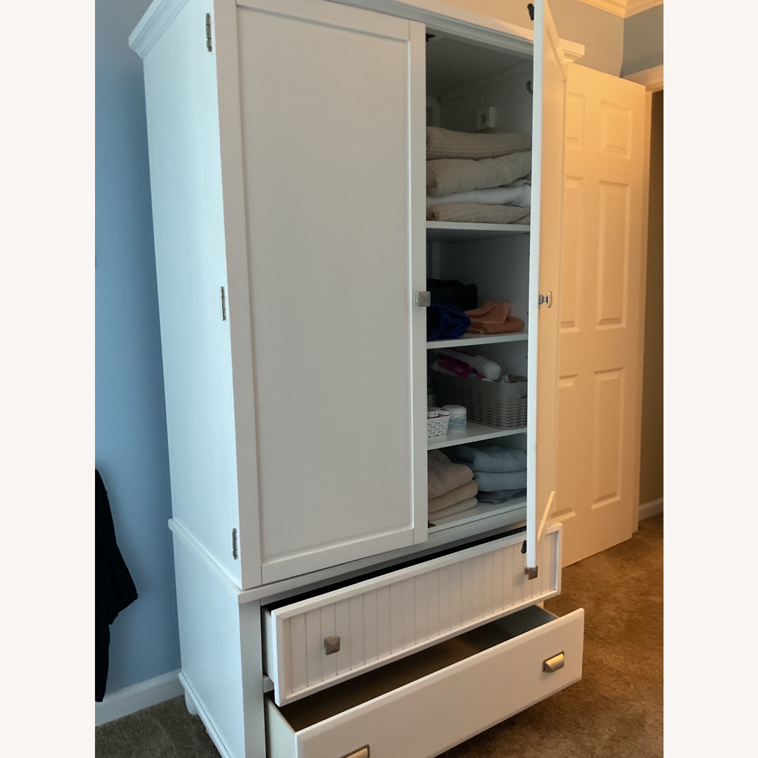 Bob's Discount Furniture White Armoire - image-2