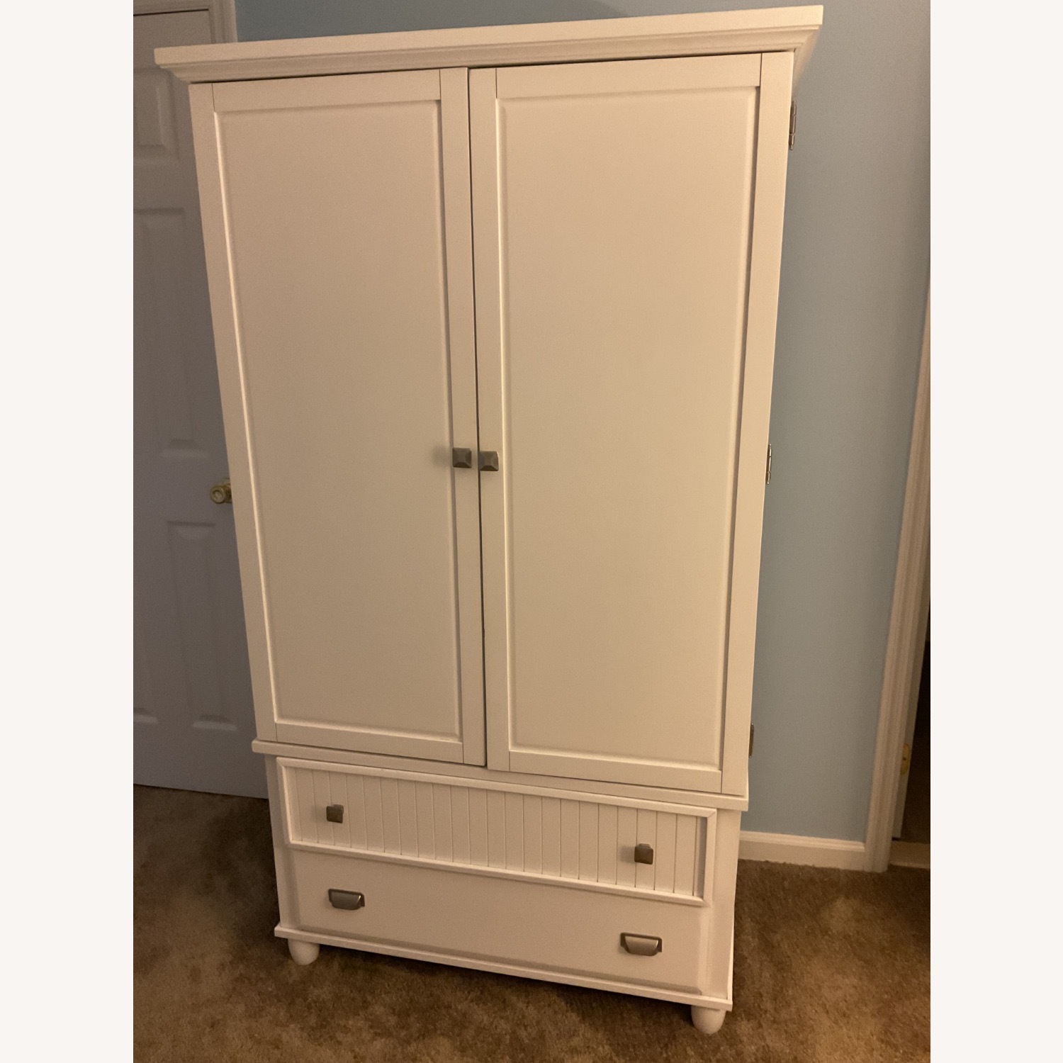 Bob's Discount Furniture White Armoire - image-0