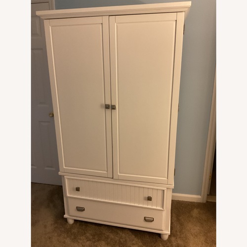 Used Bob's Discount Furniture White Armoire for sale on AptDeco
