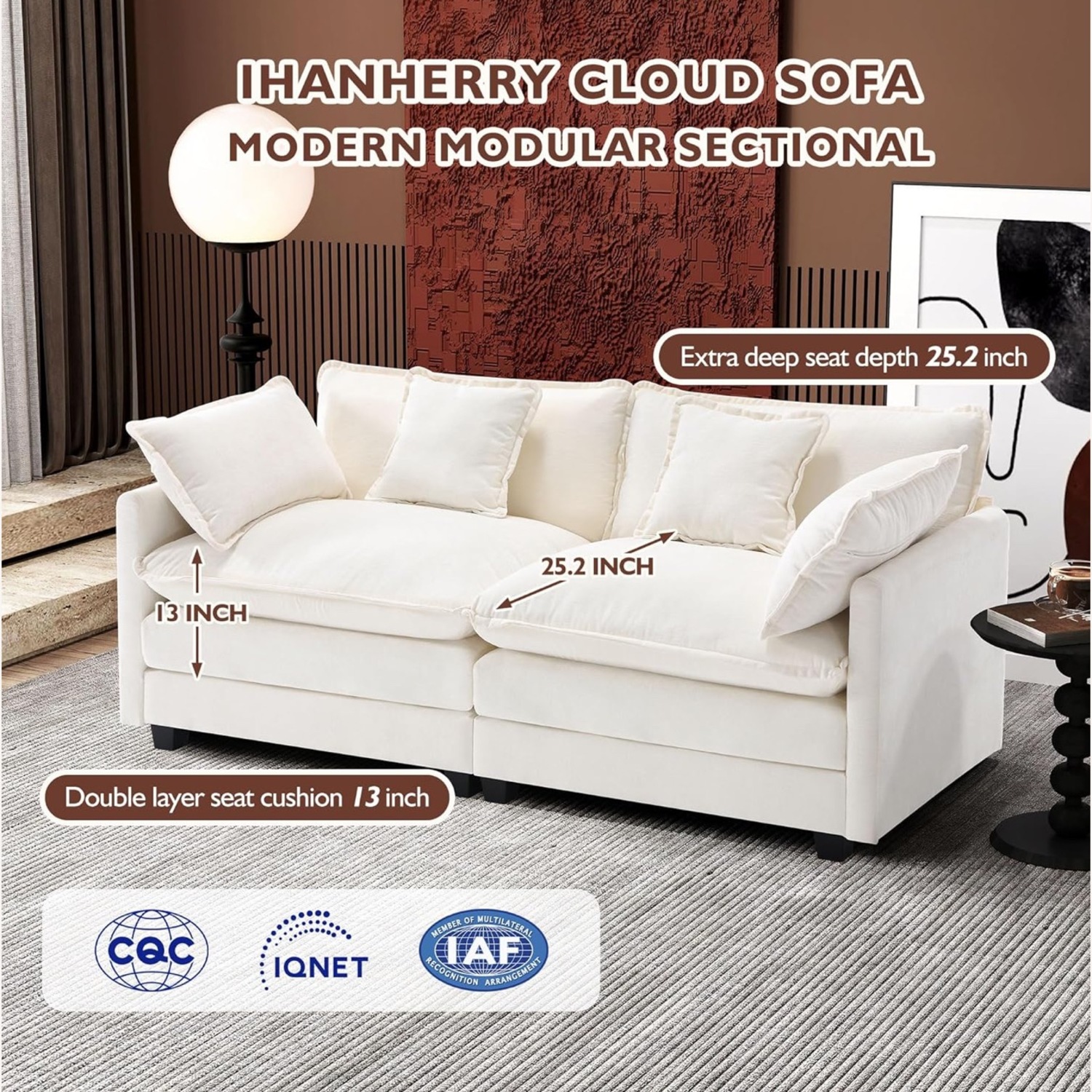 Cloud Sofa 77 Inch Loveseat - image-3