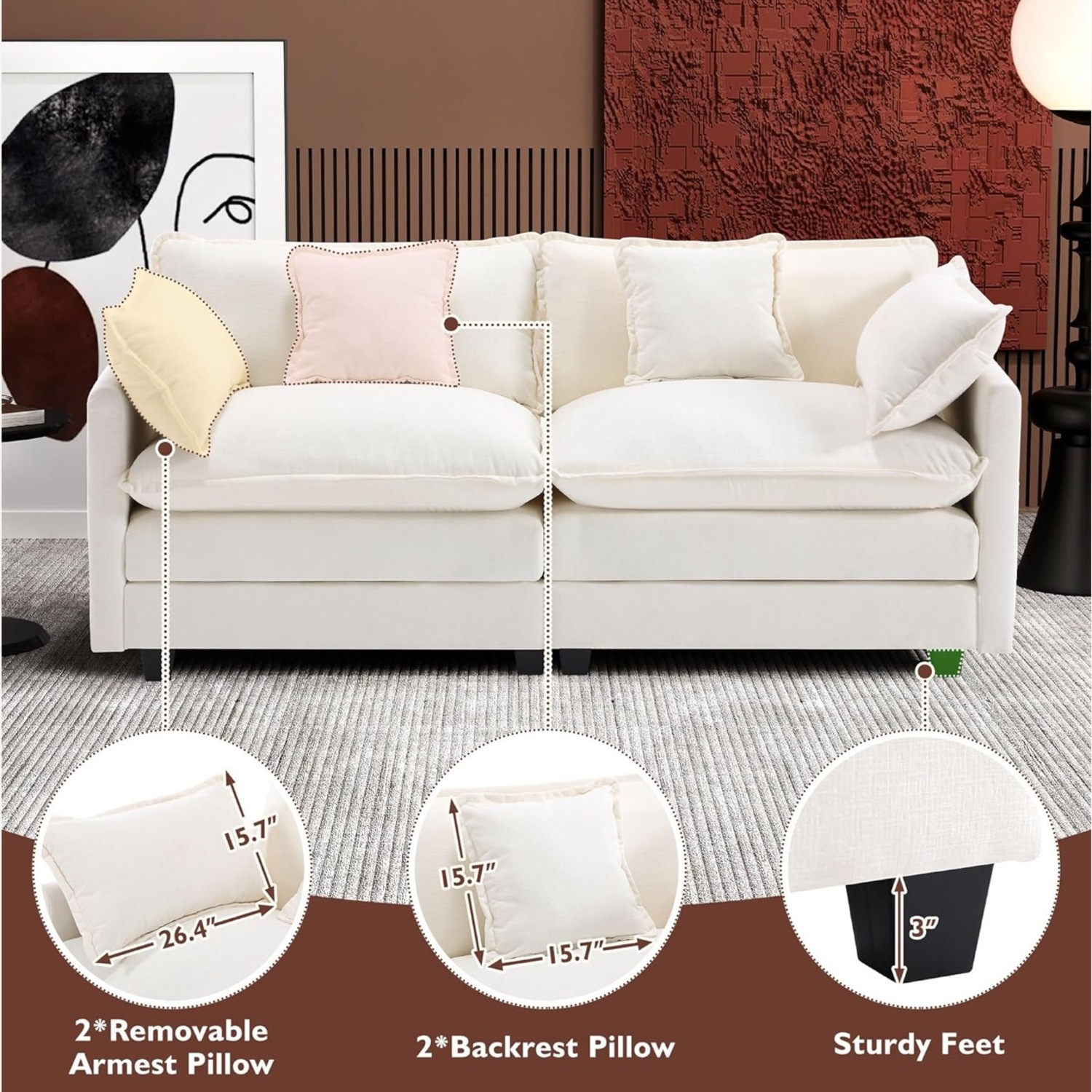 Cloud Sofa 77 Inch Loveseat - image-5