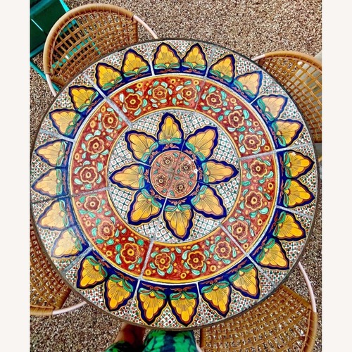 Used 44.5” Talavera Tile Outdoor Dining Table for sale on AptDeco