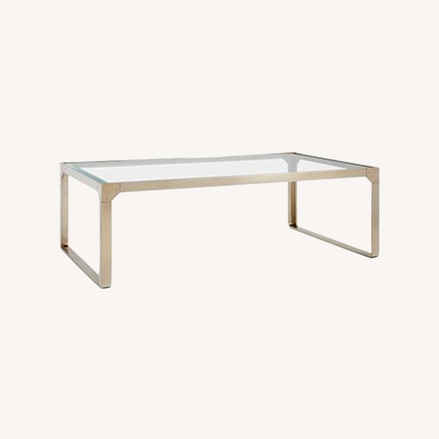 Arhaus Brass and Glass Coffee Table - image-0
