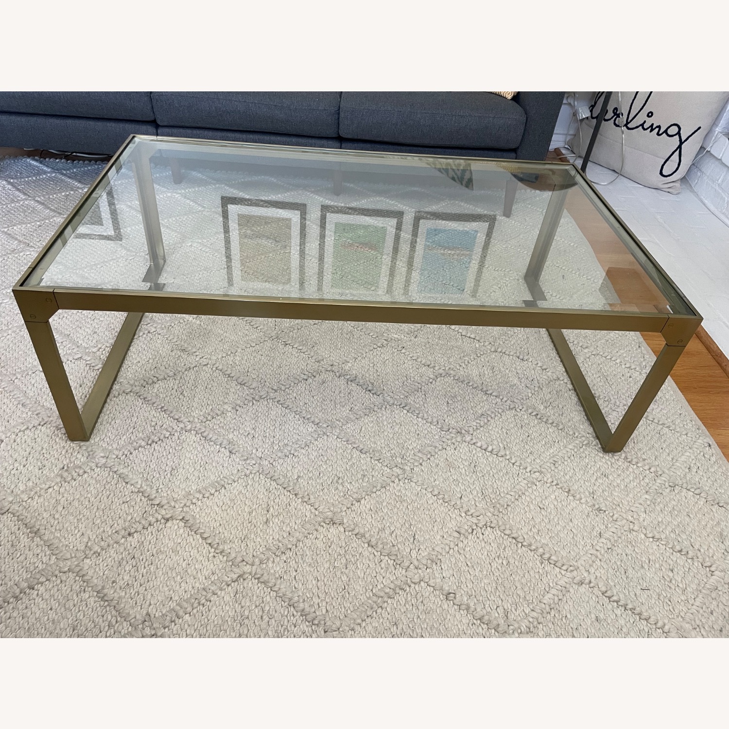 Arhaus Brass and Glass Coffee Table - image-2