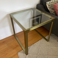 Arhaus Brass and Glass Side Table