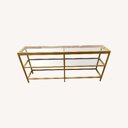 Used Glass and Gold Console/Sideboard Table for sale on AptDeco