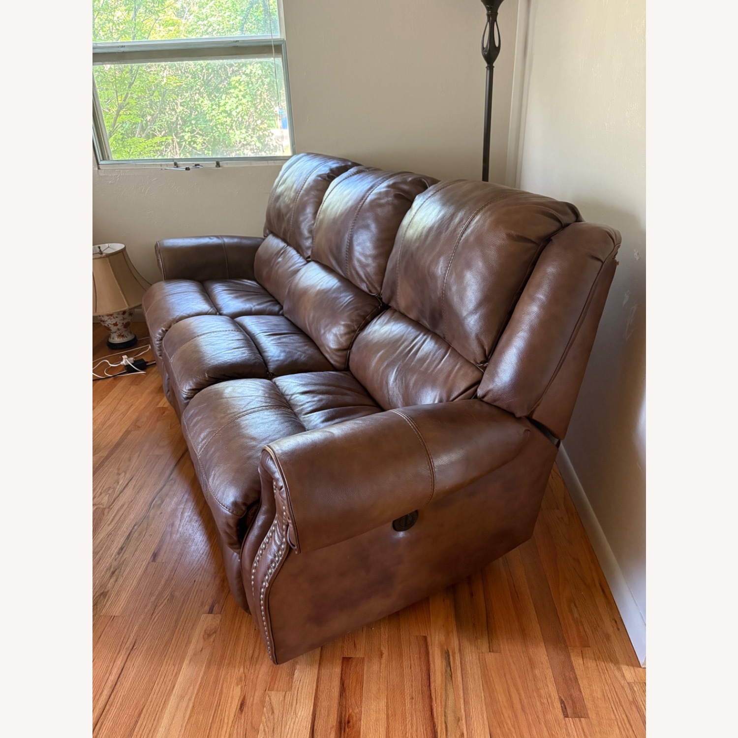 Power Reclining Leather Sofa - image-1