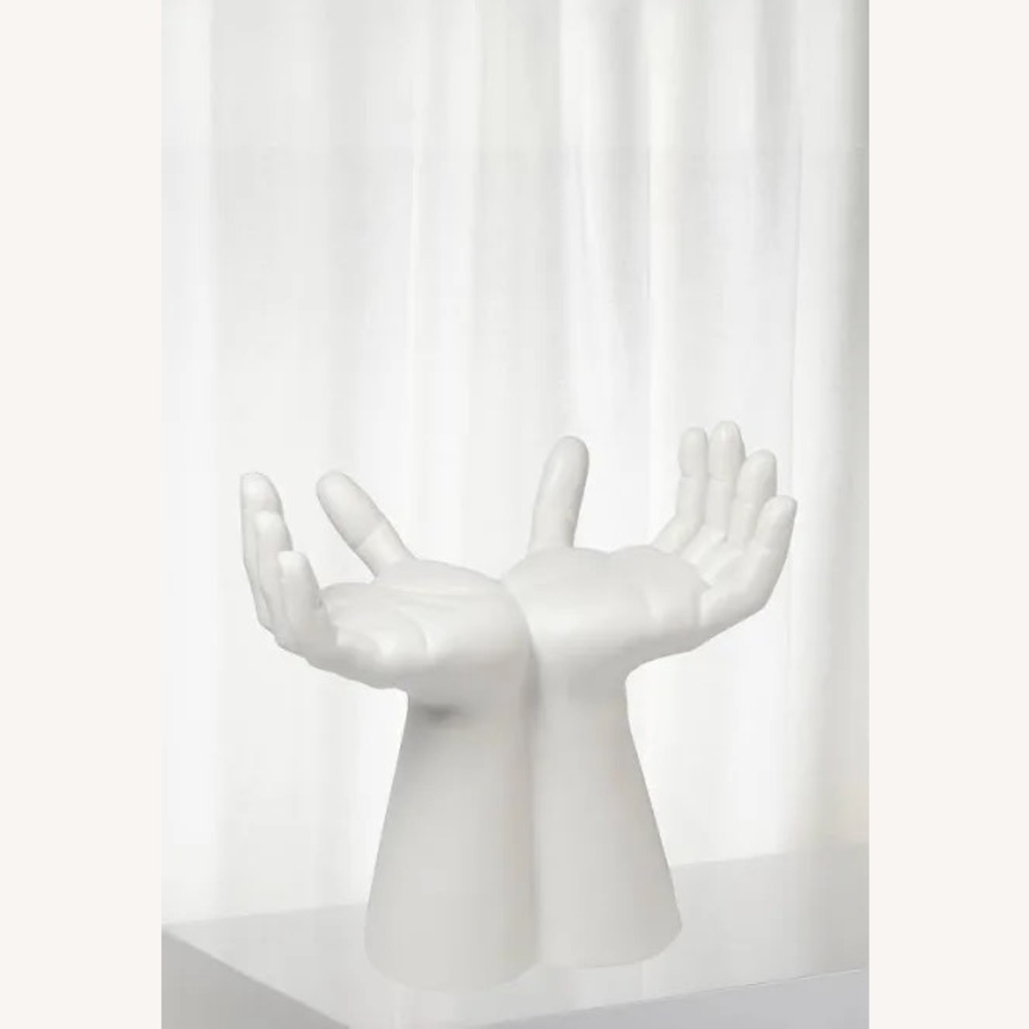 Global Views Hands White Ceramic Two Stool - image-1