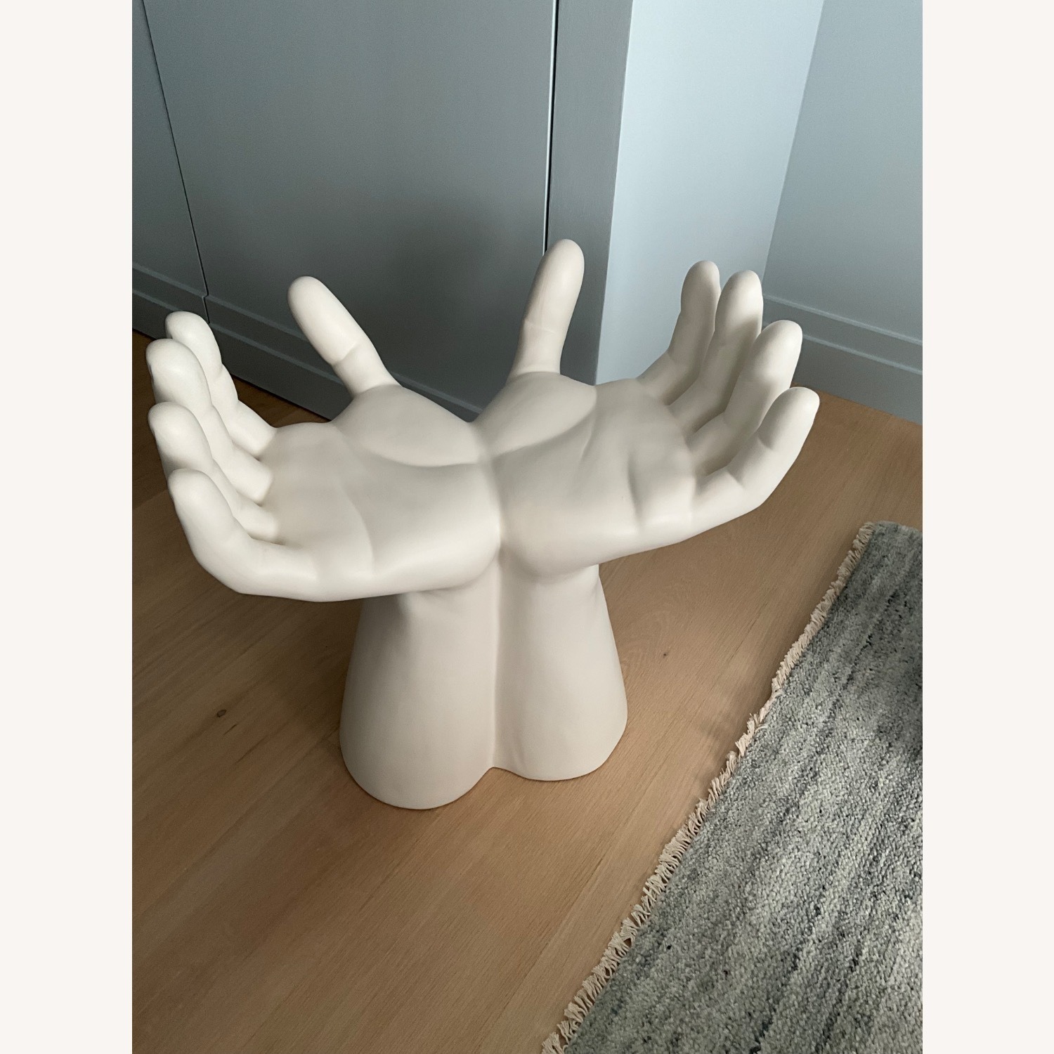 Global Views Hands White Ceramic Two Stool - image-2