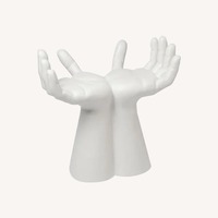 Global Views Hands White Ceramic Two Stool