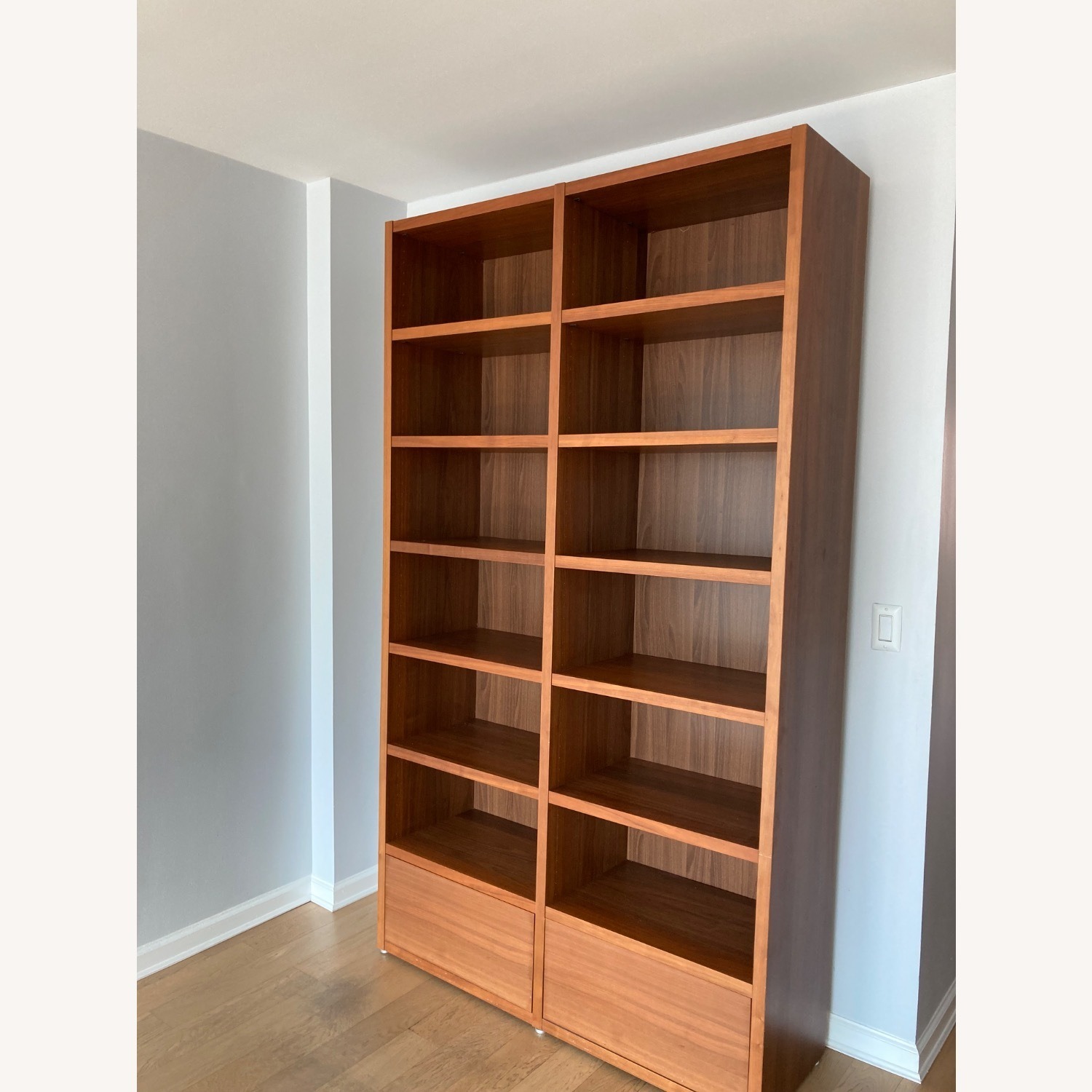 BoConcept Lecco Walnut 14 Shelf 2 Drawer Bookshelf - image-4