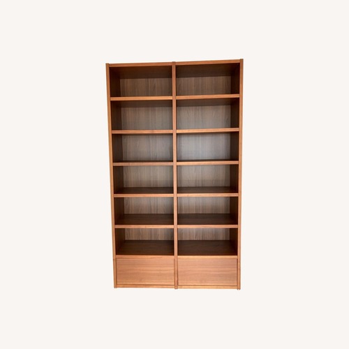 Used BoConcept Lecco Walnut 14 Shelf 2 Drawer Bookshelf for sale on AptDeco