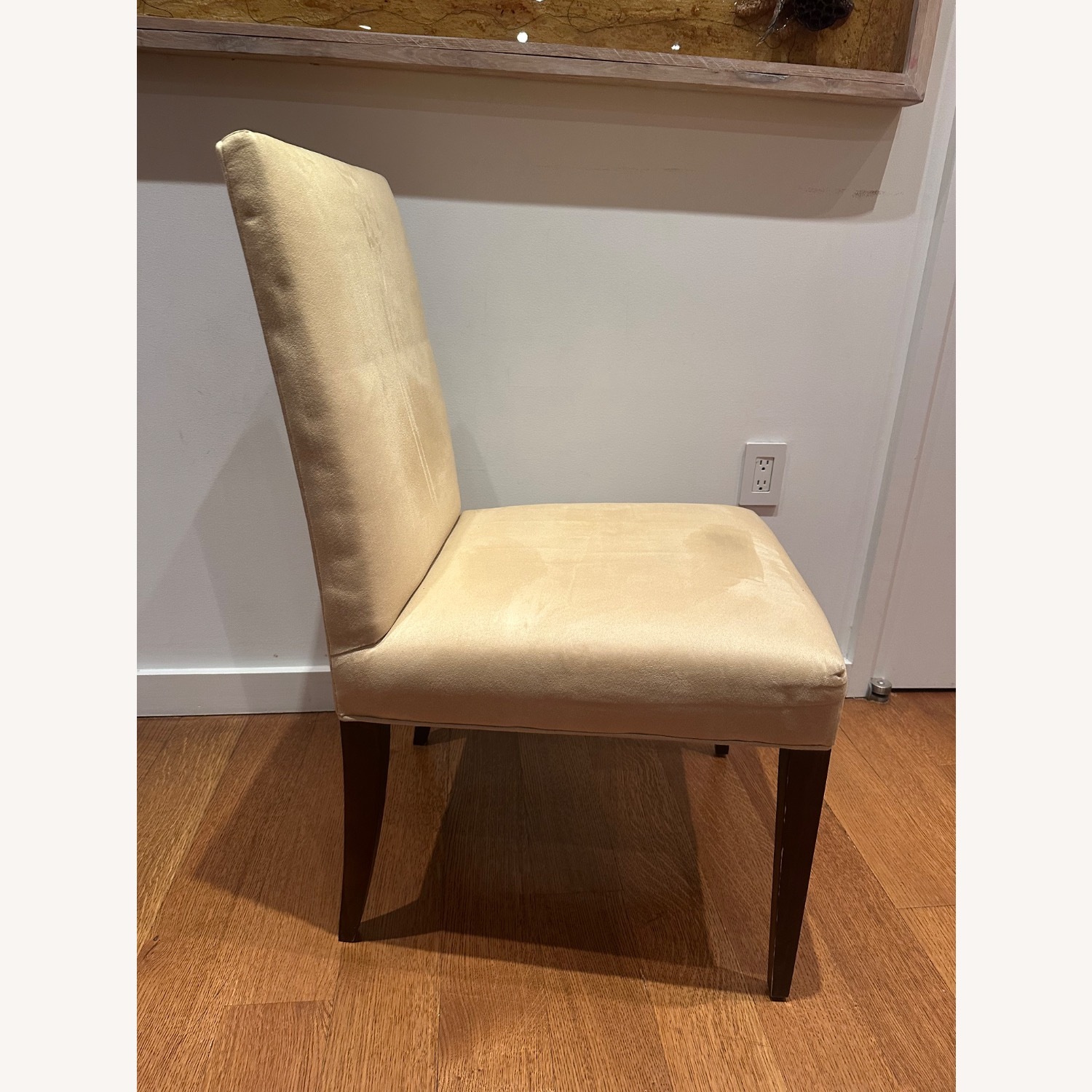 Crate & Barrel Custom Ultra Suede Dining Chairs - image-3