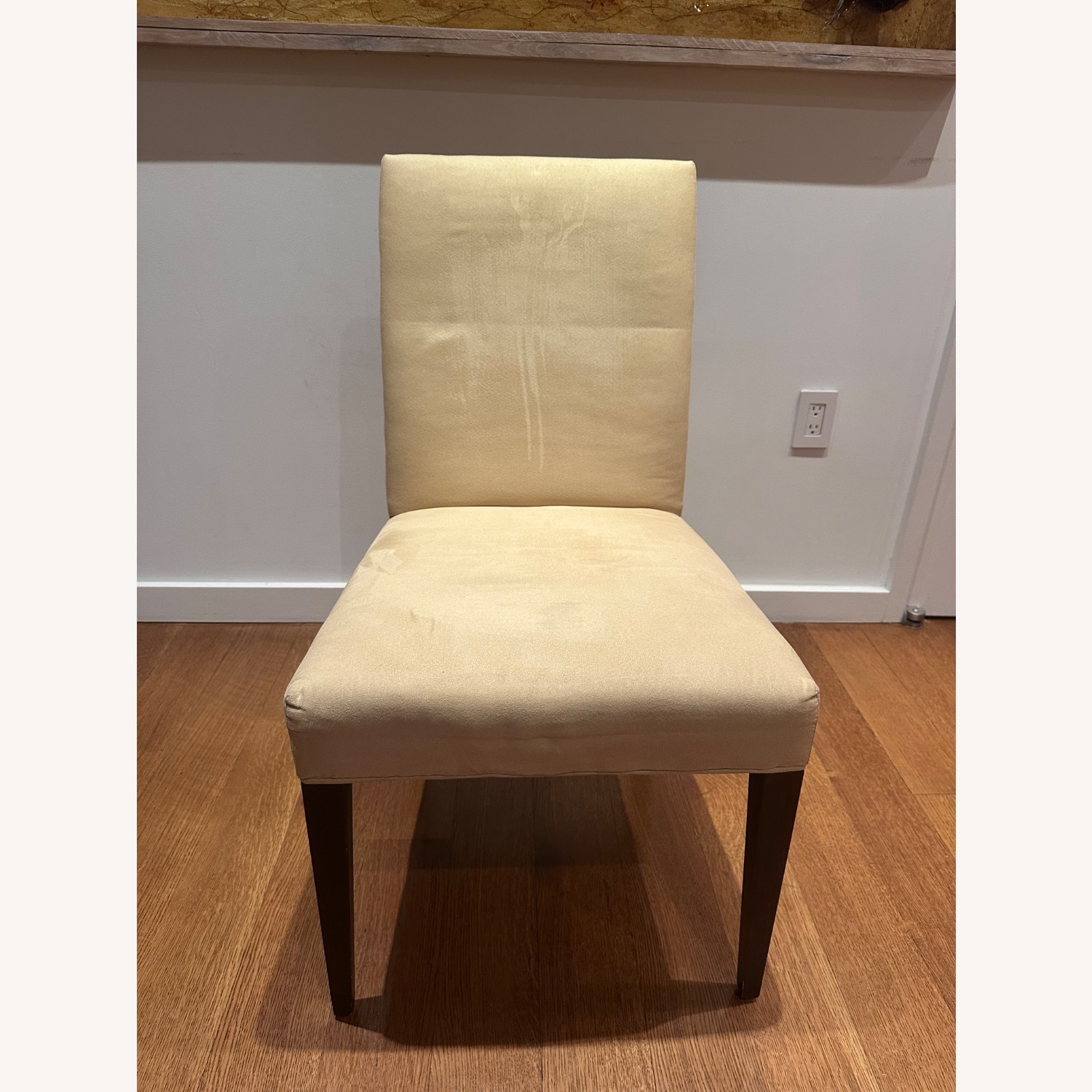 Crate & Barrel Custom Ultra Suede Dining Chairs - image-1