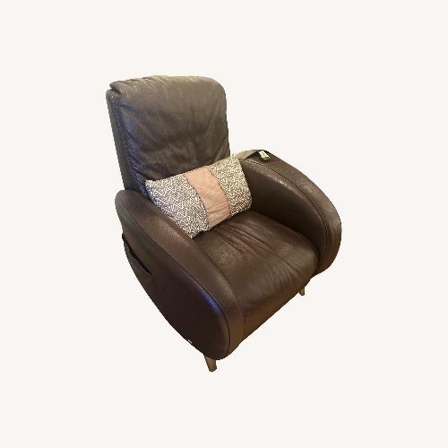 Used Brown Leather 4-Seat Recliner/Massager for sale on AptDeco