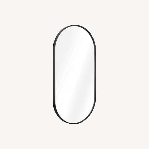 Used Oval Wall Mirror with Black Aluminum Frame for sale on AptDeco