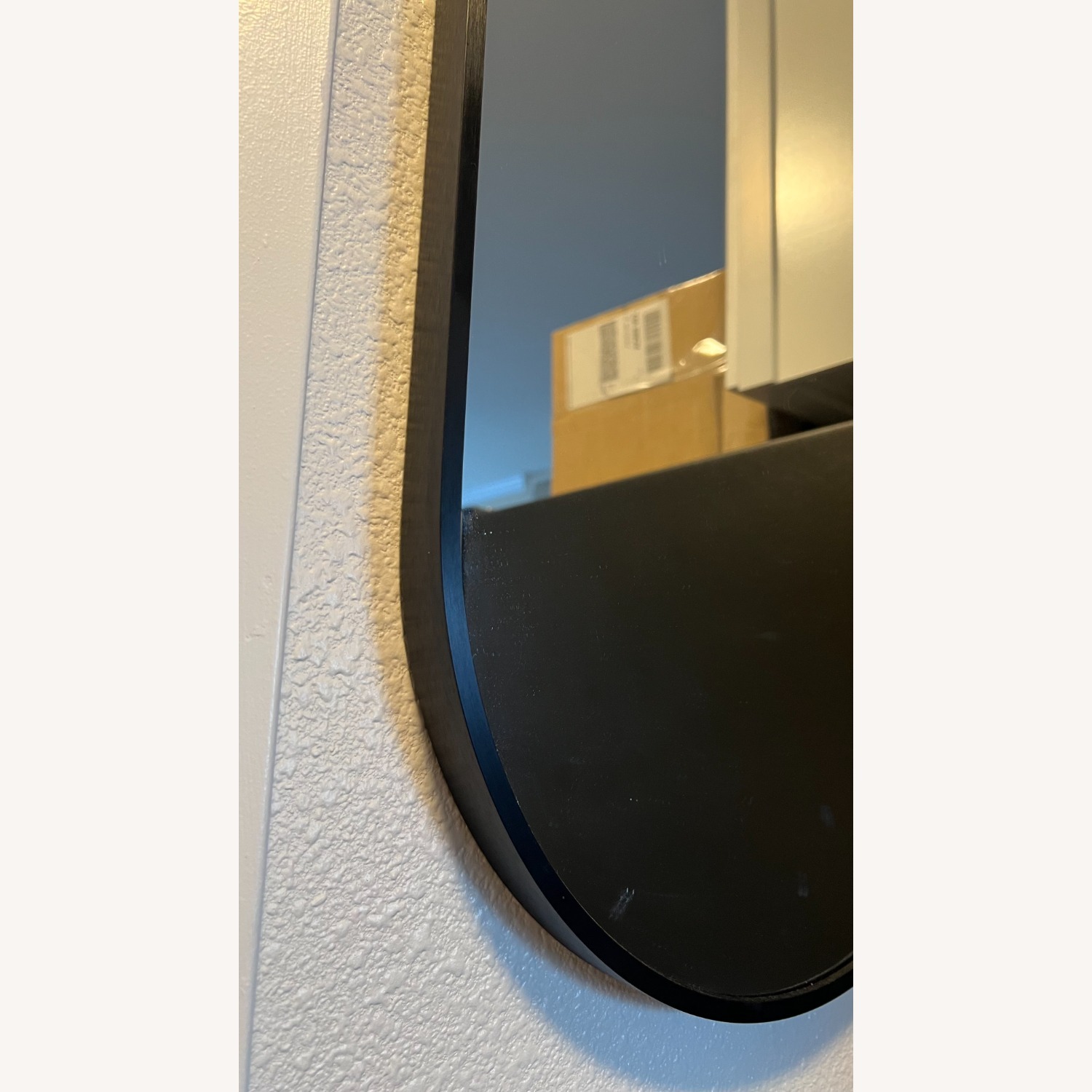 Oval Wall Mirror with Black Aluminum Frame - image-3