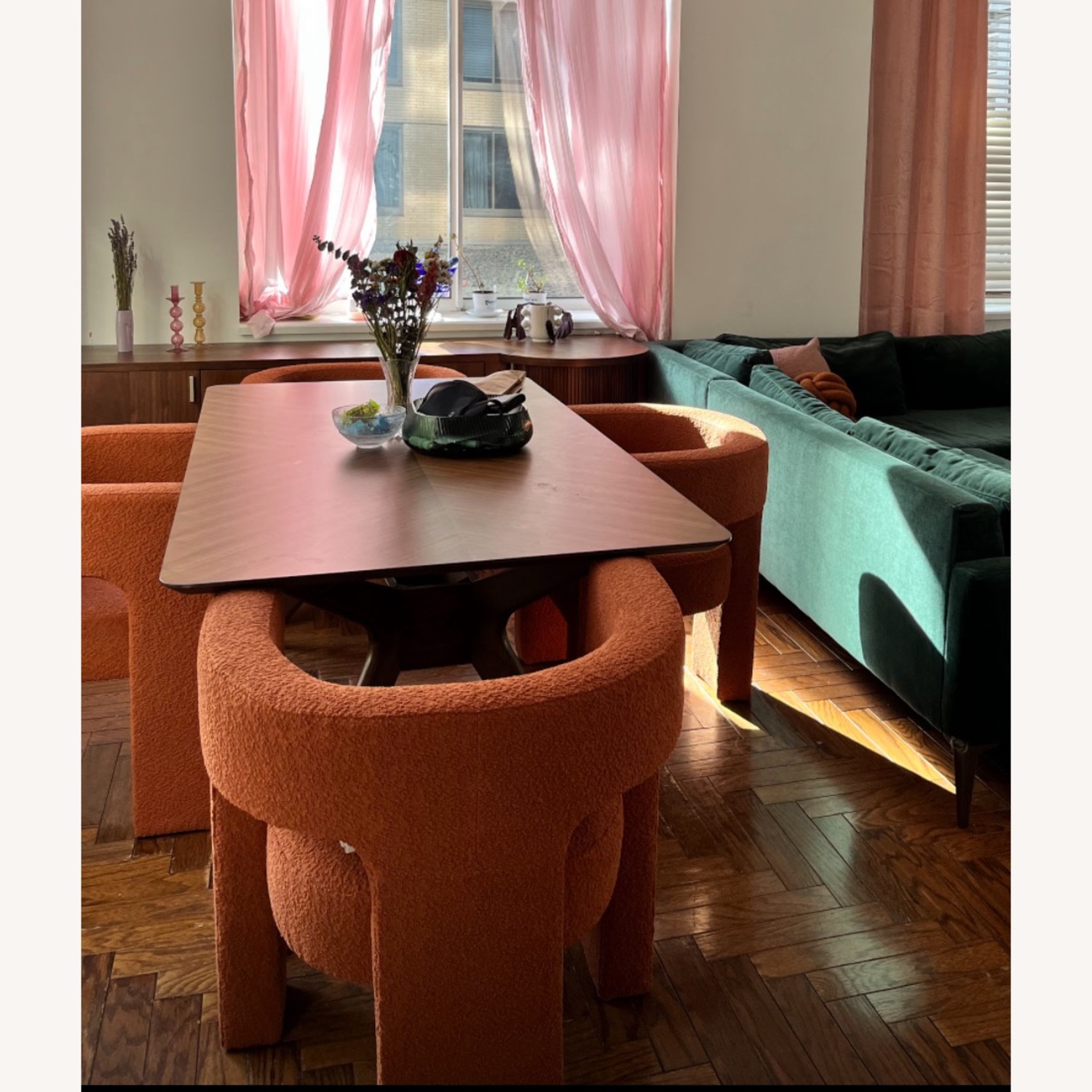 Wide Boucle Upholstered Square Armchairs - image-4