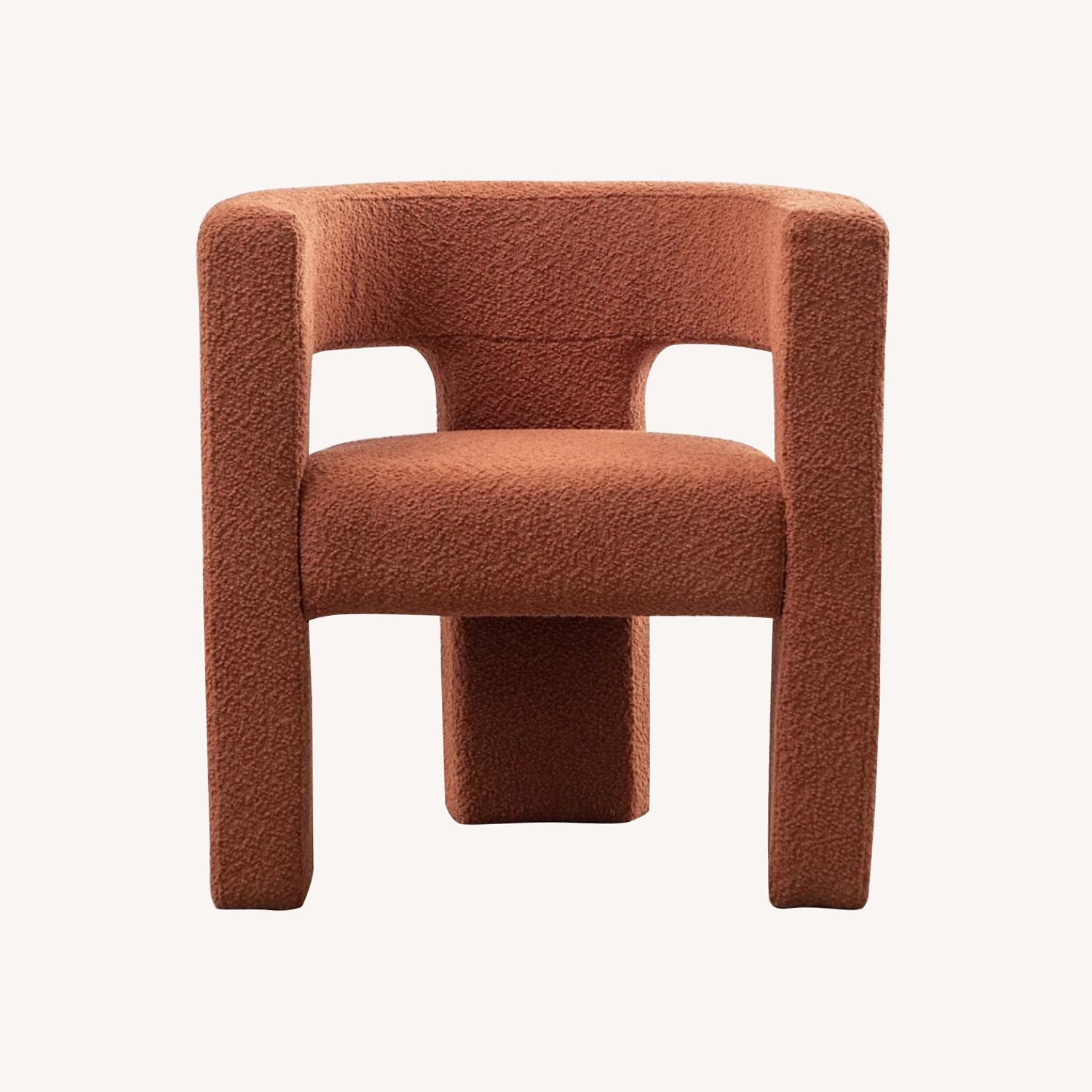 Wide Boucle Upholstered Square Armchairs - image-0