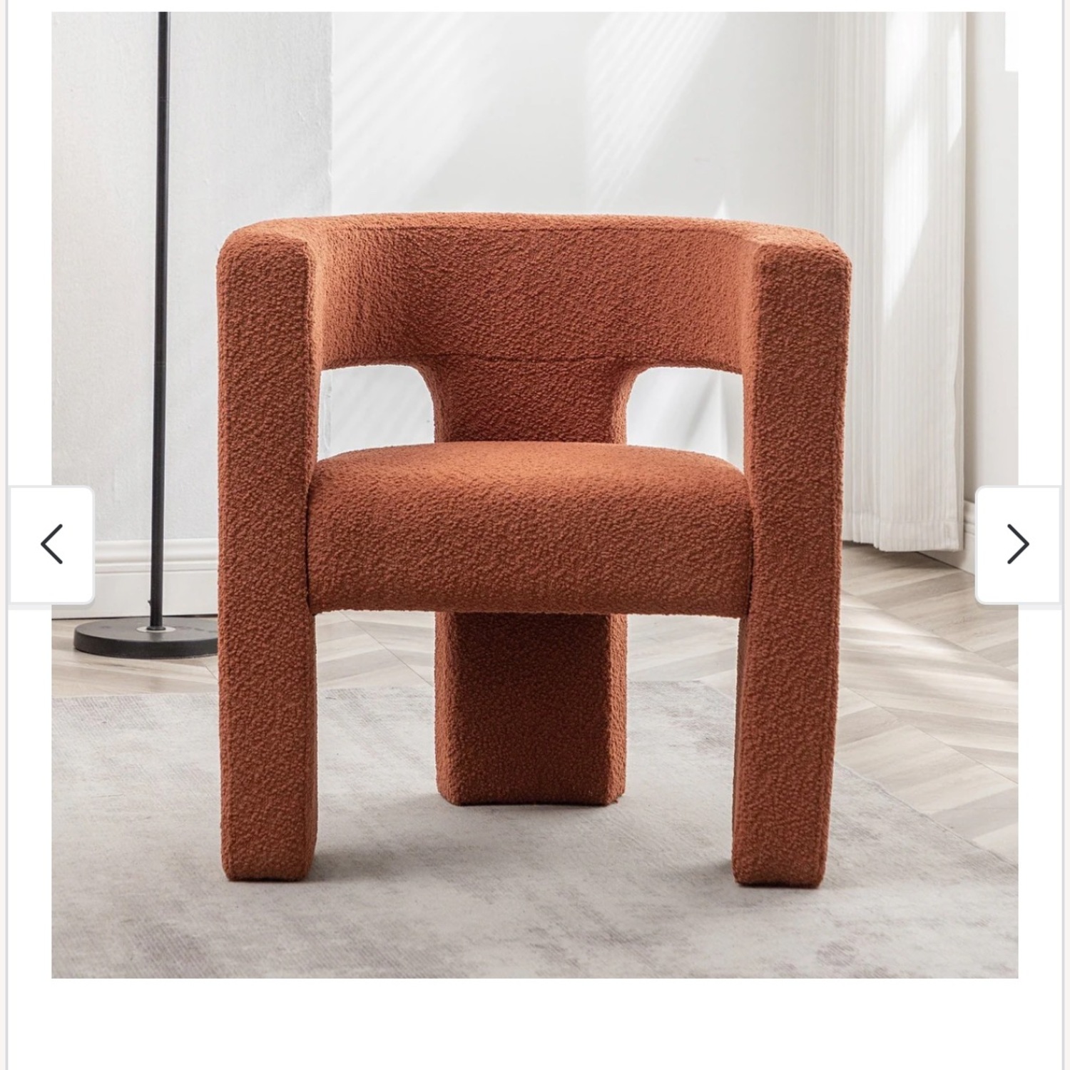 Wide Boucle Upholstered Square Armchairs - image-1